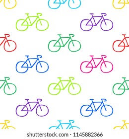 bicycle seamless doodle pattern