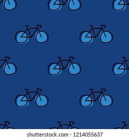 Bicycle Seamless Doodle Pattern