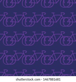 bicycle seamless doodle pattern, vector illustration