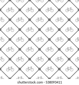 Bicycle seamless pattern background.