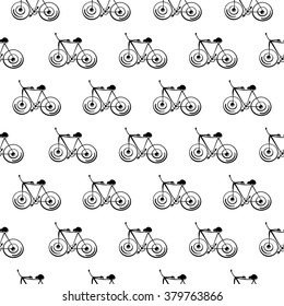 Bicycle seamless pattern background. Vector bike texture. Editable stylish sporty print