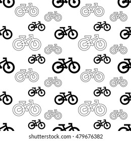 bicycle seamless pattern black and white