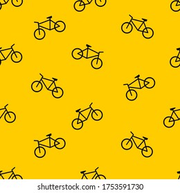 Bicycle seamless pattern for design template background, textile pattern etc