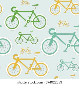 Bicycle seamless pattern. Fixed gear bike. 