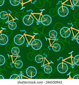 bicycle seamless pattern with hearts 