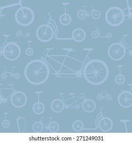 Bicycle seamless pattern on a colored background