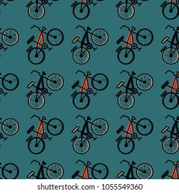 Bicycle seamless pattern. Original design for print or digital media.