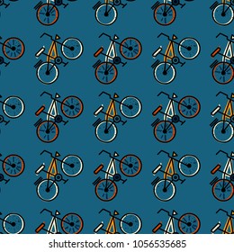 Bicycle seamless pattern. Original design for print or digital media.