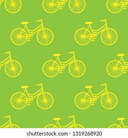 Bicycle seamless pattern vector illustration