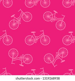 Bicycle seamless pattern vector illustration