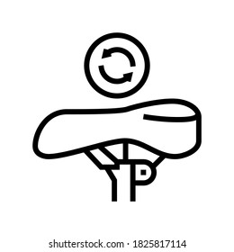 bicycle seat adjustment line icon vector. bicycle seat adjustment sign. isolated contour symbol black illustration