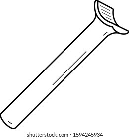 Bicycle seatpost. Vector outline icon.