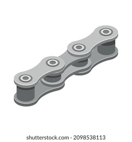 Composición isométrica del servicio de bicicletas con imagen aislada de múltiples cadenas en la ilustración vectorial en blanco