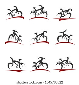 Bicycle set. Collection icon bicycle. Vector