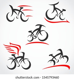 Bicycle set. Collection icon bicycle. Vector