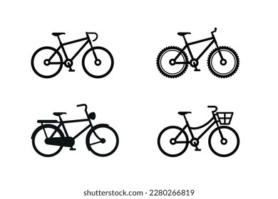 Bicycle set icon isolated on white background