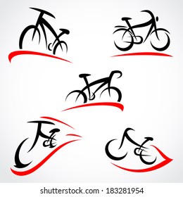 Bicycle set. Vector 