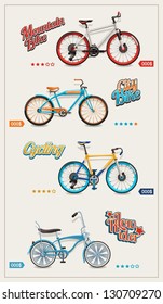 bicycle set, vector background