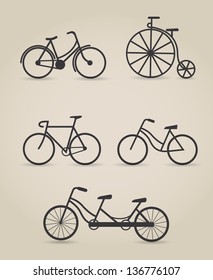 Bicycle set, vector illustration