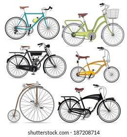 Bicycle set. Vector Illustration.