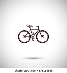 Bicycle with shadow icon. Cycling vector
