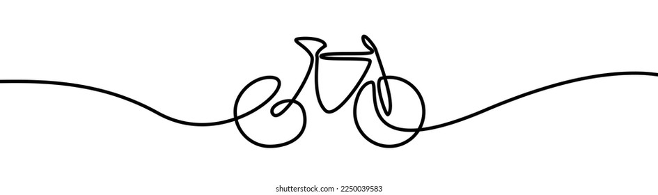 Dibujo de forma de bicicleta por línea continua, ilustración vectorial de diseño de línea delgada