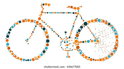 bicycle shape vector design by color point
