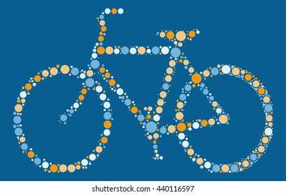 bicycle shape vector design by color point