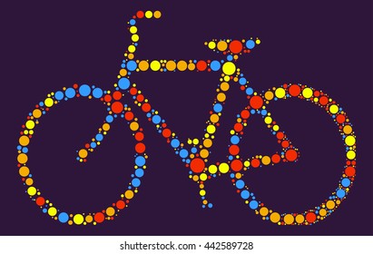 bicycle shape vector design by color point