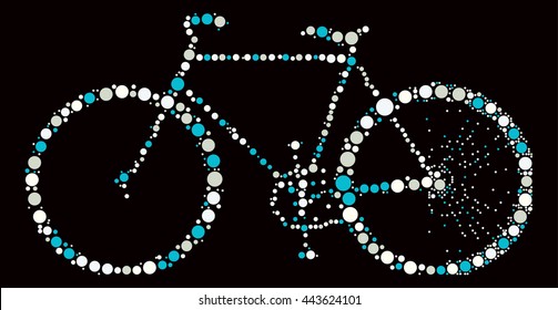 bicycle shape vector design by color point