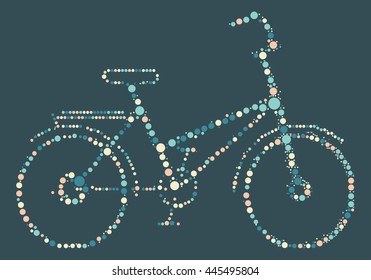 bicycle shape vector design by color point