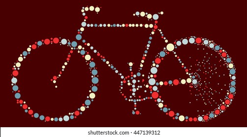 bicycle shape vector design by color point
