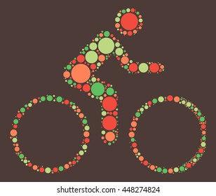 bicycle shape vector design by color point