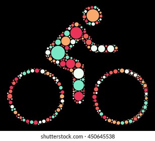 bicycle shape vector design by color point