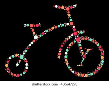 bicycle shape vector design by color point