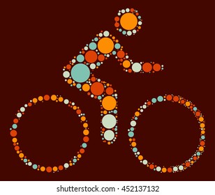 bicycle shape vector design by color point