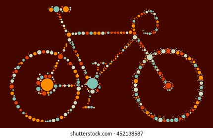 bicycle shape vector design by color point