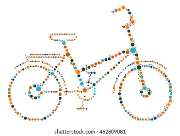 bicycle shape vector design by color point