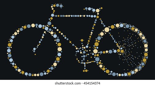 bicycle shape vector design by color point