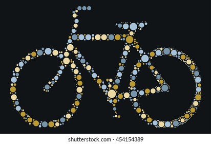 bicycle shape vector design by color point