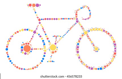 bicycle shape vector design by color point