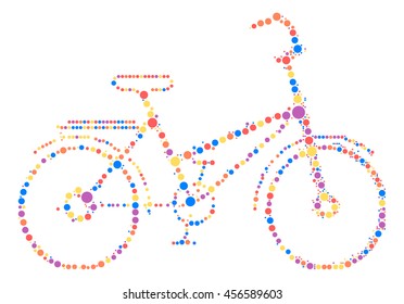 bicycle shape vector design by color point