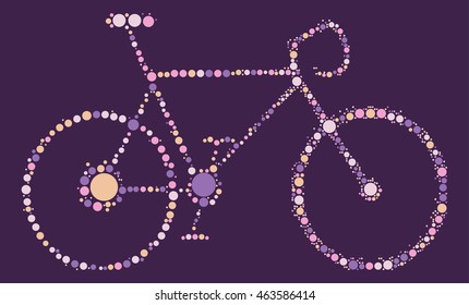 bicycle shape vector design by color point