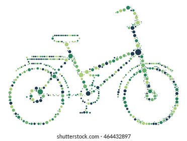 bicycle shape vector design by color point