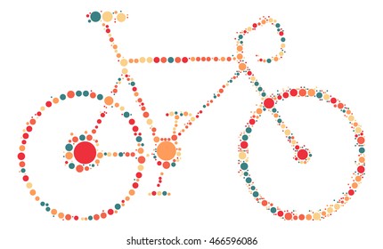 bicycle shape vector design by color point