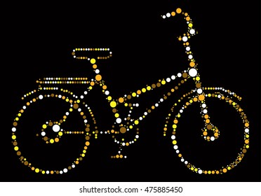 bicycle shape vector design by color point