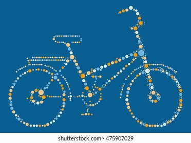 bicycle shape vector design by color point