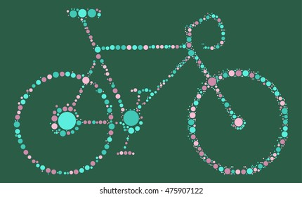 bicycle shape vector design by color point