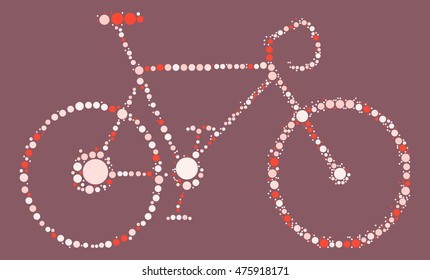 bicycle shape vector design by color point
