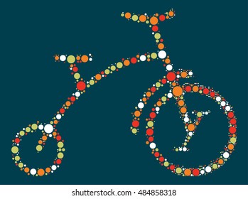 bicycle shape vector design by color point